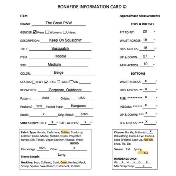 The Great PNW Mens Keep on Squatchin Sasquatch Hoodie Size Medium Beige AN EXC - Picture 9 of 9